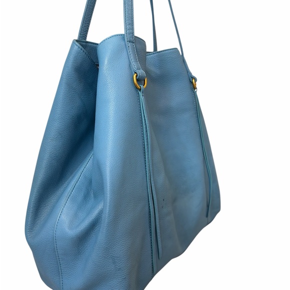 HOBO Kingston Pebbled Leather Convertible Tote Bag Blue Slouchy Hobo Purse - Picture 13 of 15